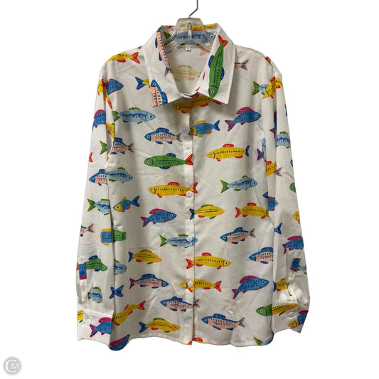 Blouse Long Sleeve By Clothes Mentor In Multi-colored, Size: M