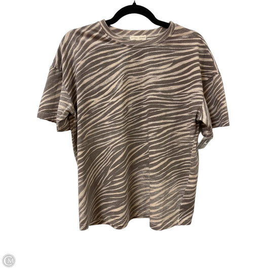 Top Short Sleeve By Gilded Intent In Brown & Cream, Size: Xs