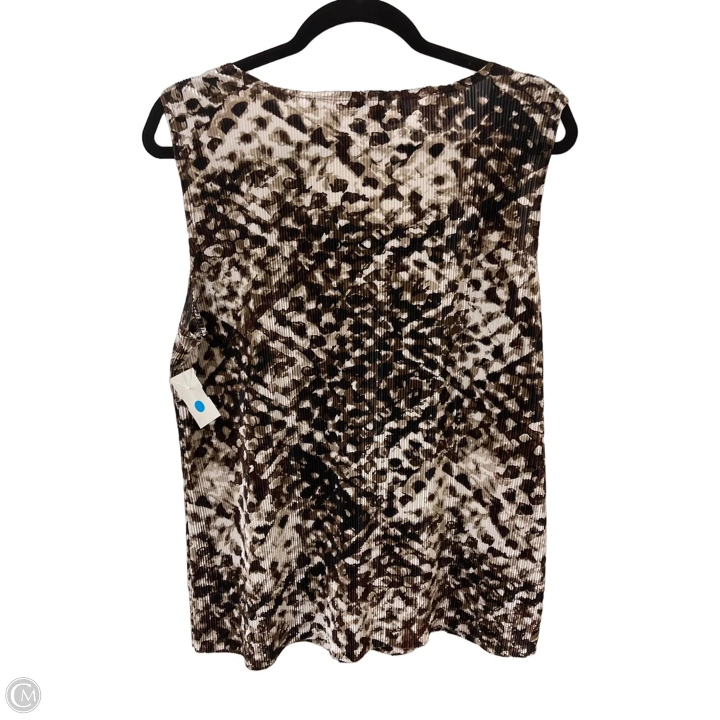 Top Sleeveless By Chicos In Brown & Cream, Size: L