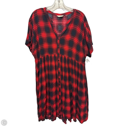Dress Casual Midi By Clothes Mentor In Black & Red, Size: L