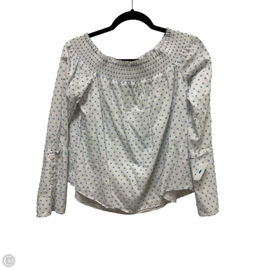 Top Long Sleeve Designer By Derek Lam In Blue & White, Size: M