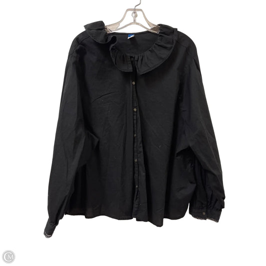 Blouse Long Sleeve By Old Navy In Black, Size: 3x