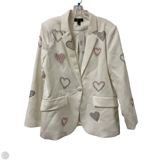 Blazer By Clothes Mentor In White, Size: L