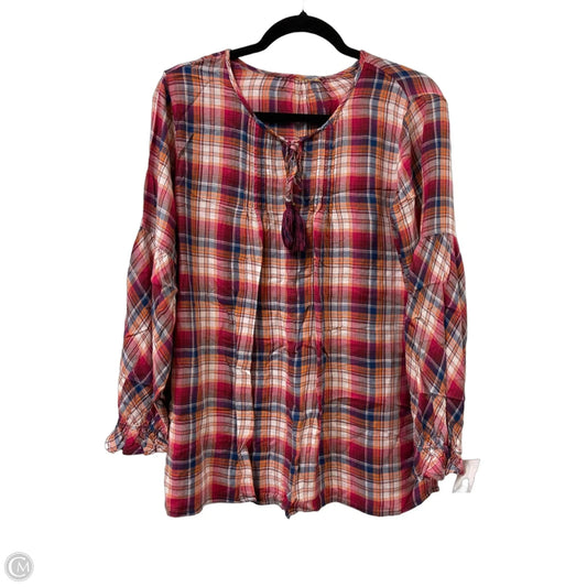 Top Long Sleeve By Clothes Mentor In Blue & Pink, Size: M