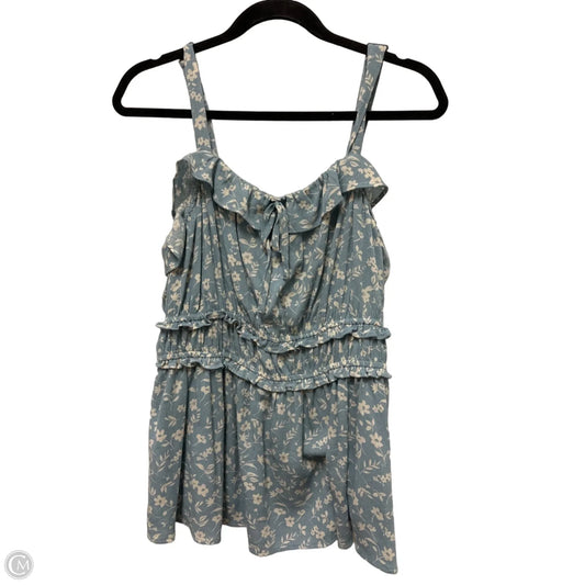 Top Sleeveless By Torrid In Blue & White, Size: Xl