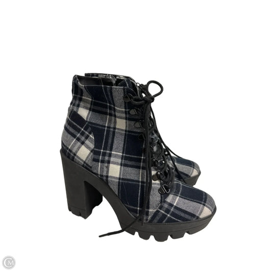 Boots Ankle Heels By Jessica Simpson In Plaid Pattern, Size: 9