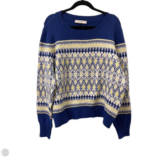 Sweater By Loft In Blue & Yellow, Size: Xl