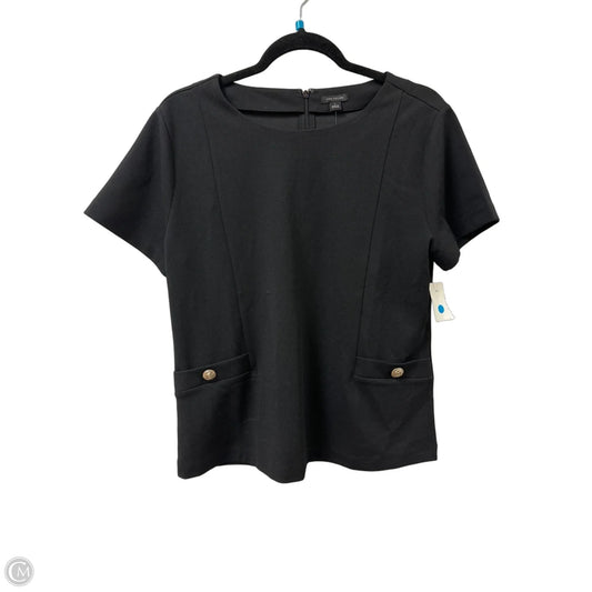 Top Short Sleeve By Ann Taylor In Black, Size: L