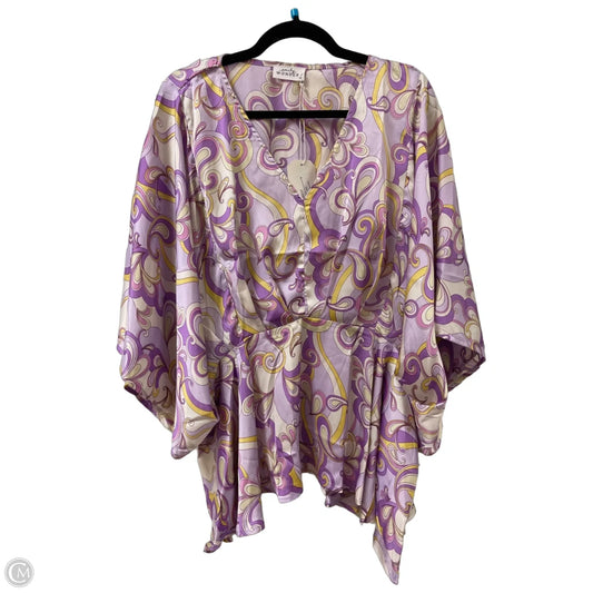 Top Short Sleeve By Emily Wonder In Purple, Size: 1x