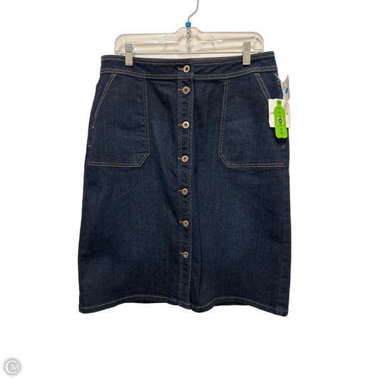 Skirt Midi By Liz Claiborne In Blue Denim, Size: 10