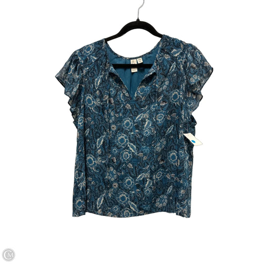 Top Short Sleeve By Joie In Blue & White, Size: M