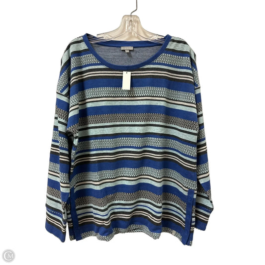 Sweater By Talbots In Blue & Grey, Size: L