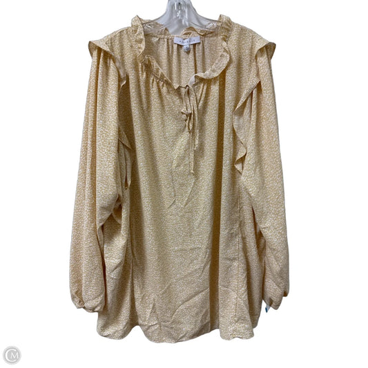 Top Long Sleeve By Clothes Mentor In Yellow, Size: 3x