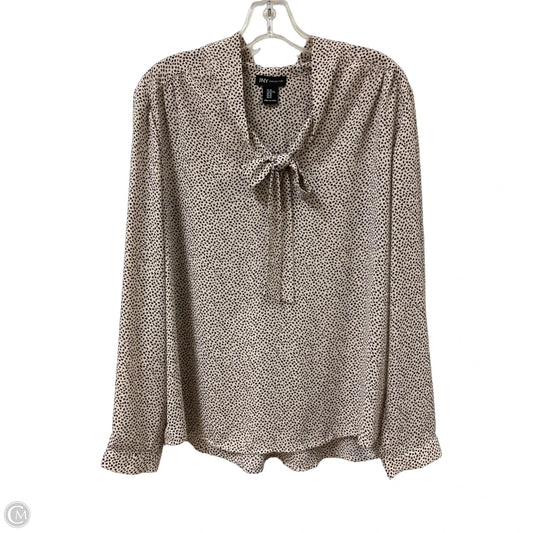Top Long Sleeve By Jones New York In Black & Cream, Size: Xl