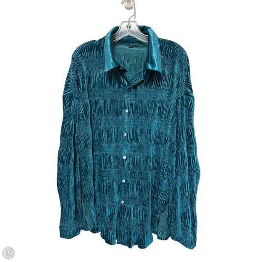 Blouse Long Sleeve By Clothes Mentor In Teal, Size: Xl