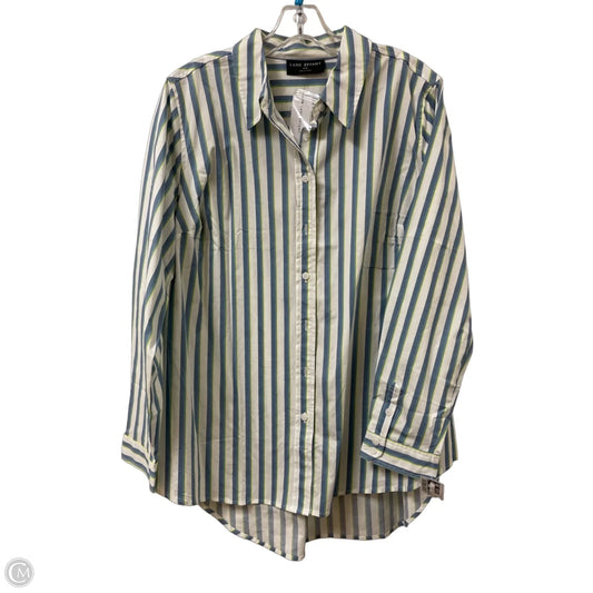 Blouse Long Sleeve By Lane Bryant In Blue & Yellow, Size: Xl