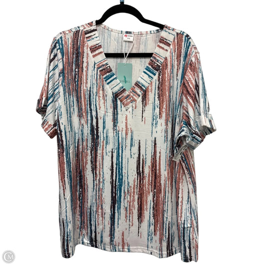 Top Short Sleeve By Wiholl In Blue & Brown, Size: 1x
