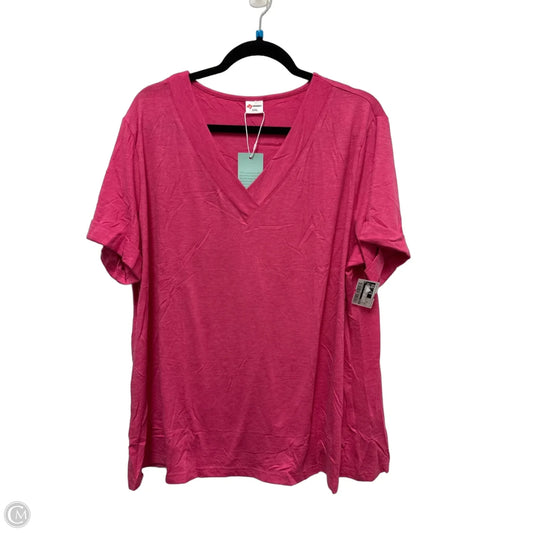 Top Short Sleeve By Wiholl In Pink, Size: 1x