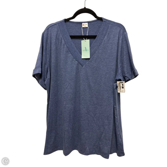 Top Short Sleeve By Wiholl In Blue, Size: 1x