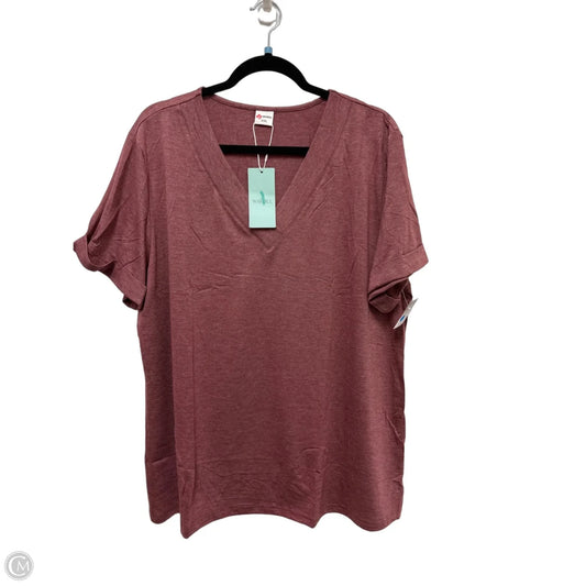Top Short Sleeve By Wiholl In Red, Size: 1x