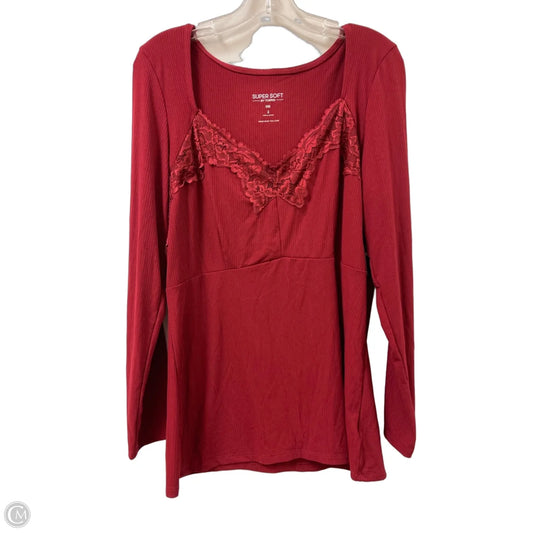 Top Long Sleeve By Torrid In Red, Size: 2x