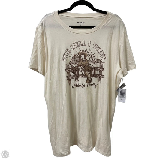 Top Short Sleeve By Torrid In Cream, Size: 2x