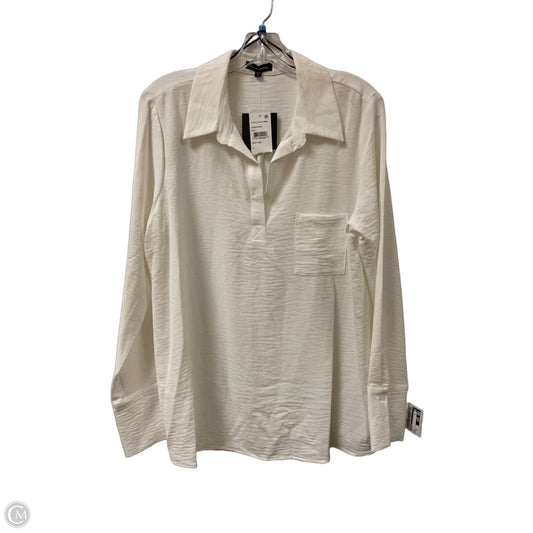 Top Long Sleeve By Pleione In White, Size: Xl