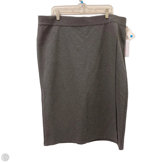 Skirt Midi By Liz Claiborne In Grey, Size: 16
