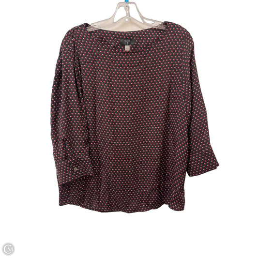 Top Long Sleeve By T Tahari In Black & Red, Size: L