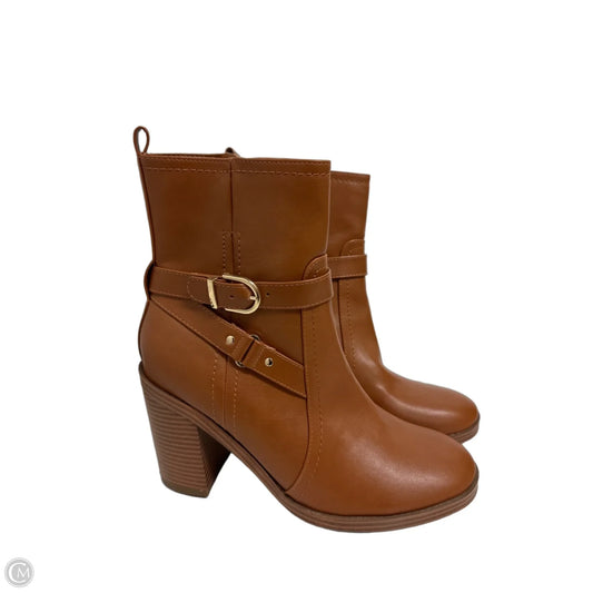 Boots Ankle Heels By Liz Claiborne In Tan, Size: 11