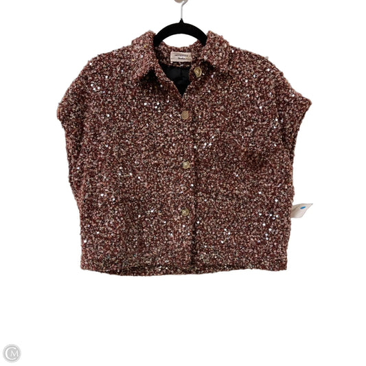 Blouse Short Sleeve By Clothes Mentor In Brown, Size: S