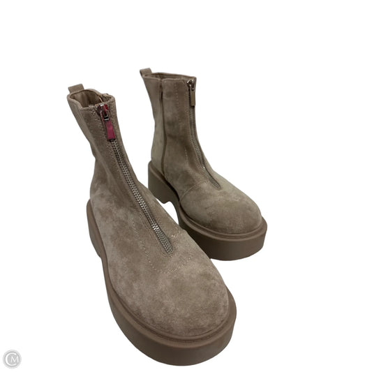 Boots Ankle Flats By Portland Leather In Taupe, Size: 9.5
