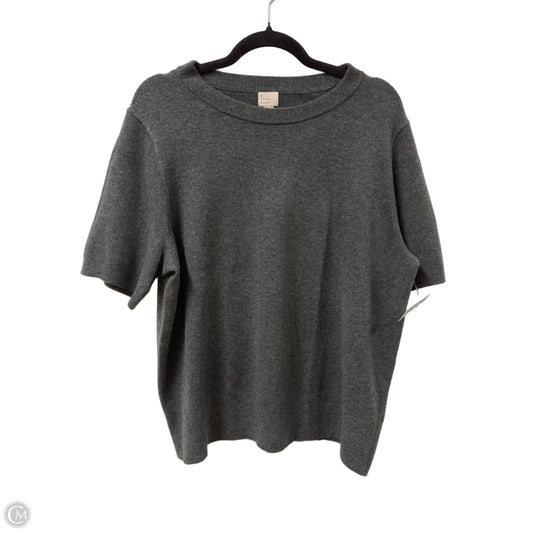 Sweater Short Sleeve By A New Day In Grey, Size: 1x