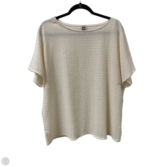 Top Short Sleeve By Anne Klein In Cream, Size: Xl