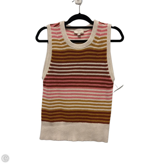 Sweater Short Sleeve By Loft In Brown & Pink, Size: M
