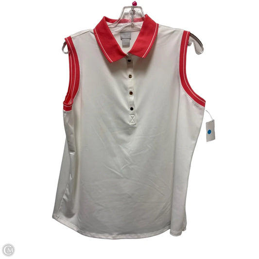Athletic Top Short Sleeve By Chicos In White, Size: L