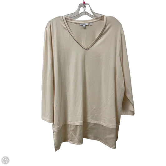 Top Long Sleeve By Chicos In Cream, Size: Xl