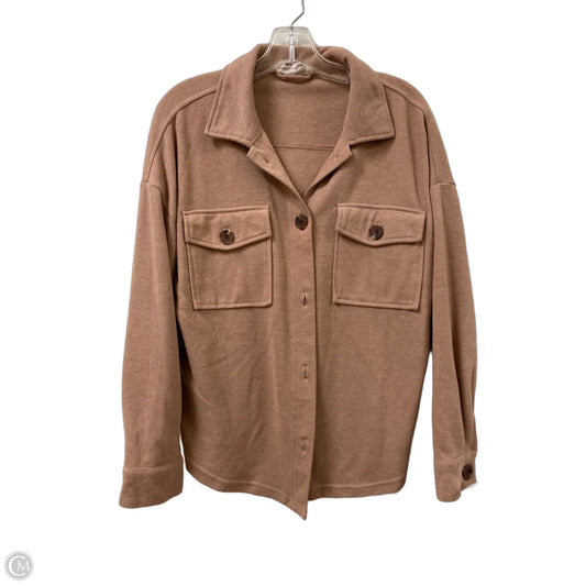 Jacket Shirt By Hippie Rose In Brown, Size: S