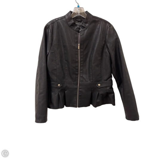 Jacket Moto By Baccini In Black, Size: L