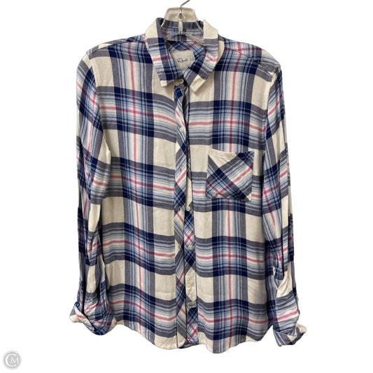 Blouse Long Sleeve By Rails In Blue & Pink, Size: S