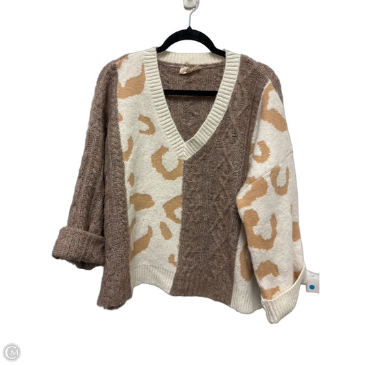 Sweater By Entro In Brown & Cream, Size: S