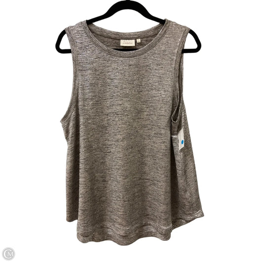 Top Sleeveless By Deletta In Silver, Size: Xl