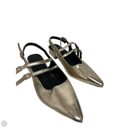 Shoes Heels Block By Clothes Mentor In Gold, Size: 10.5