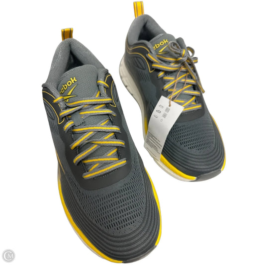 Shoes Athletic By Reebok In Grey & Yellow, Size: 10
