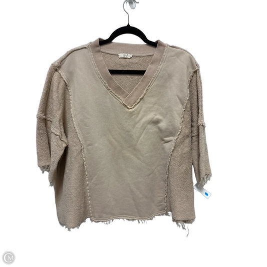 Top Short Sleeve By Easel In Cream, Size: L