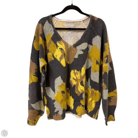 Sweater By Loft In Grey & Yellow, Size: Xl