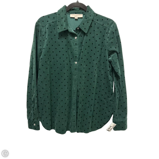 Blouse Long Sleeve By Loft In Black & Green, Size: M