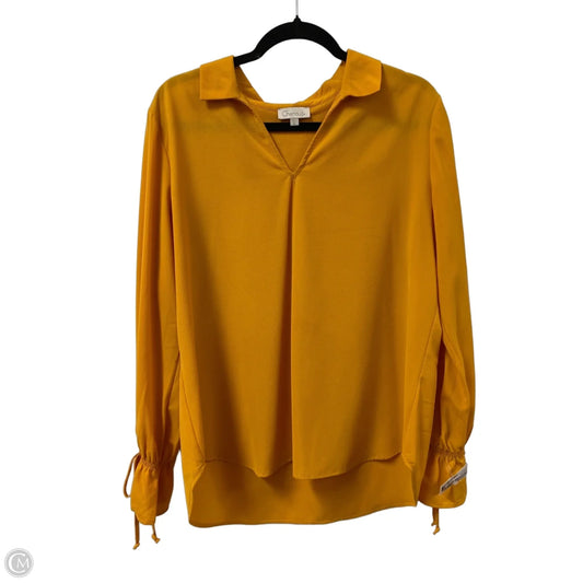 Top Long Sleeve By Chenault In Yellow, Size: Xl