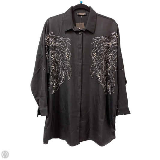 Blouse Long Sleeve By Clothes Mentor In Black, Size: Xl