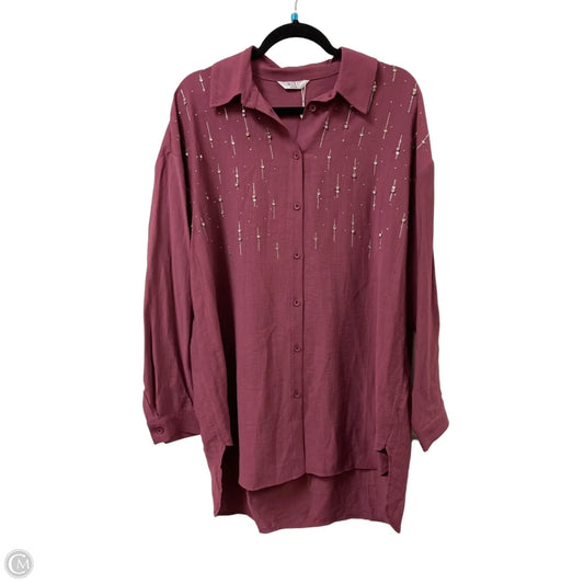 Blouse Long Sleeve By Clothes Mentor In Red, Size: Xl